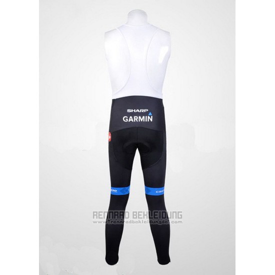 2012 Fahrradbekleidung Garmin Sharp Azurblau Trikot Langarm und Tragerhose - zum Schließen ins Bild klicken